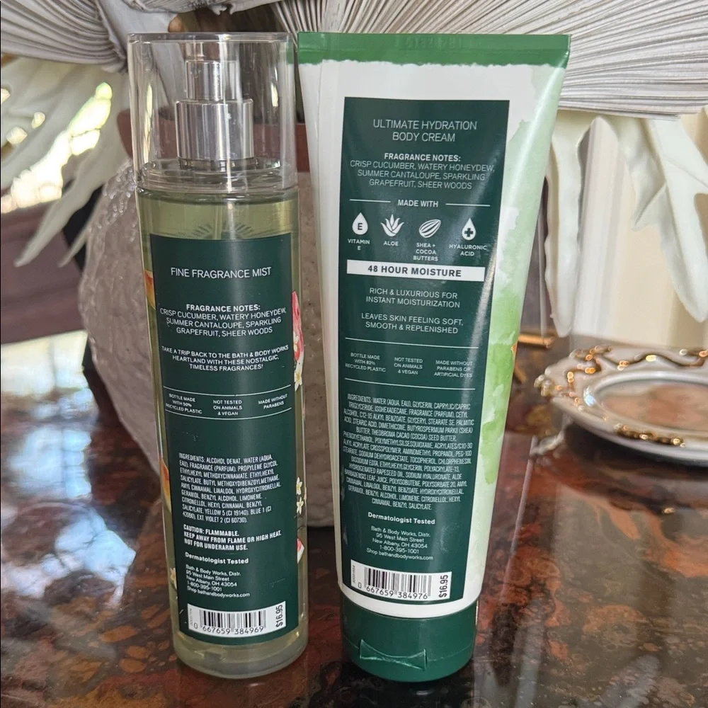 Bath & Body Works Cucumber Melon Mist & Cream Set